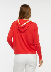 Intarsia Trim Hoodie