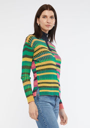 Multi Stripe Zip Up