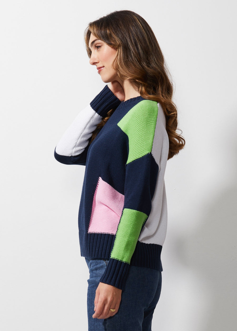 Intarsia Trim Jumper