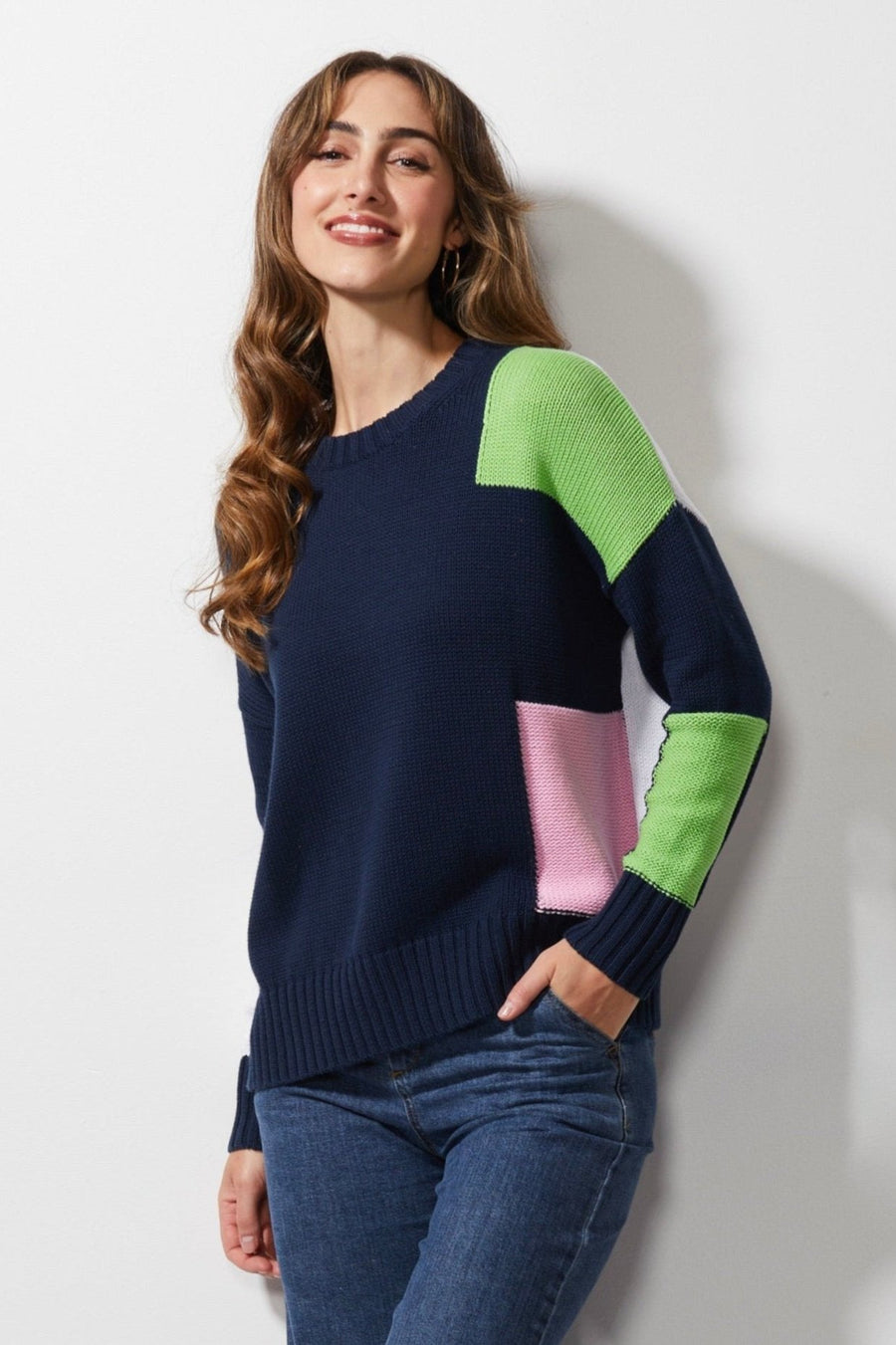 Intarsia Trim Jumper