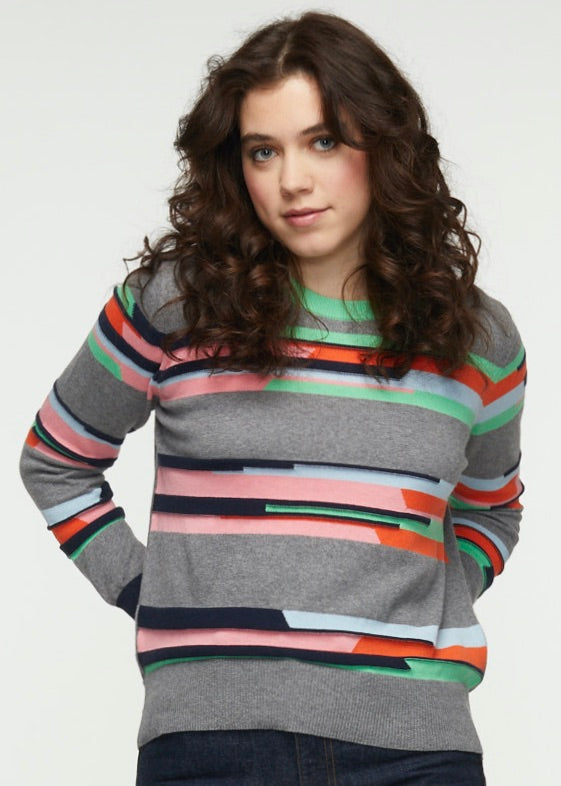 Jacquard Stripe Sweater