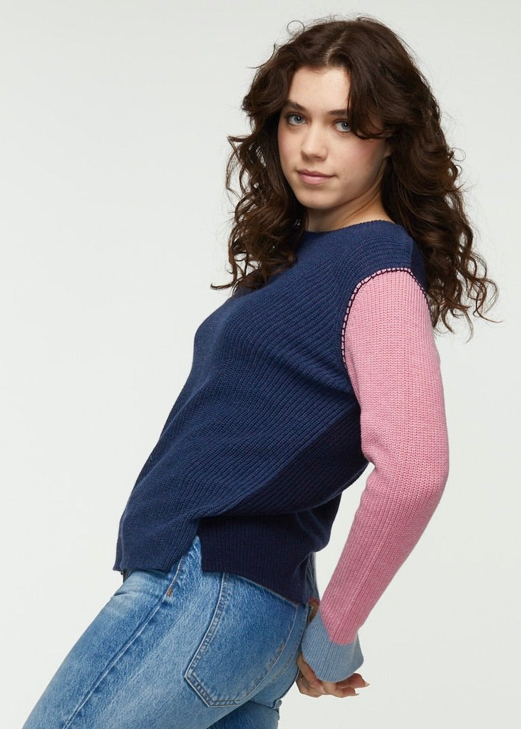 Colour Block Rib Sweater