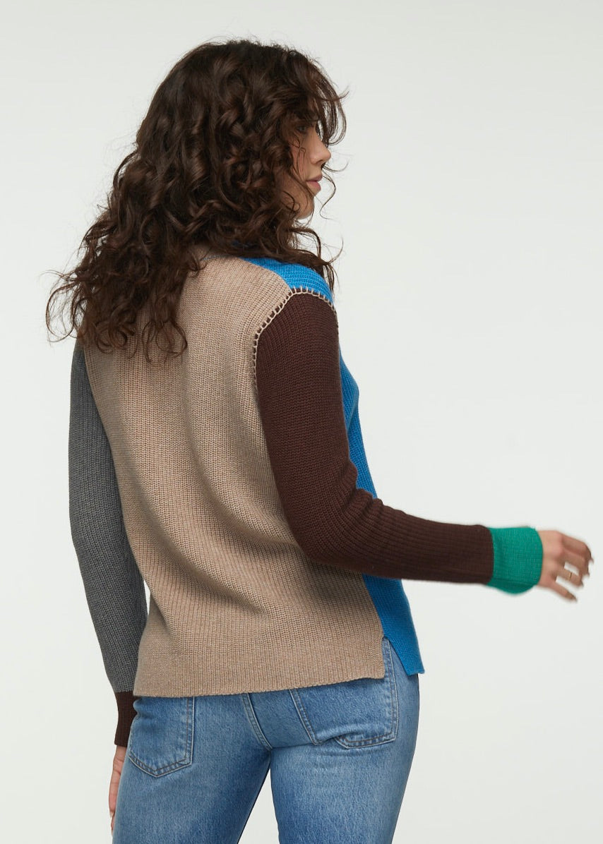 Colour Block Rib Sweater