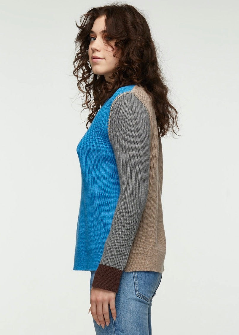 Colour Block Rib Sweater