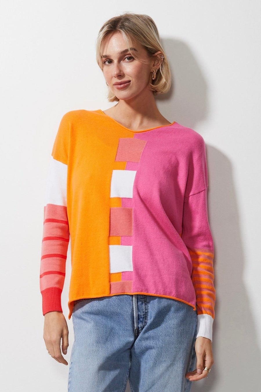 Intarsia Squares Sweater