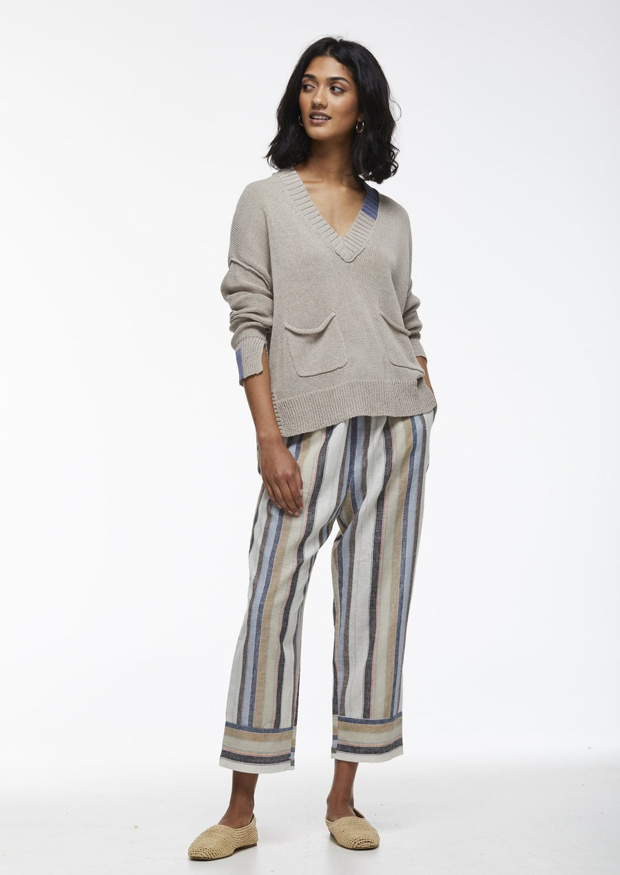 Linen Stripe Pant