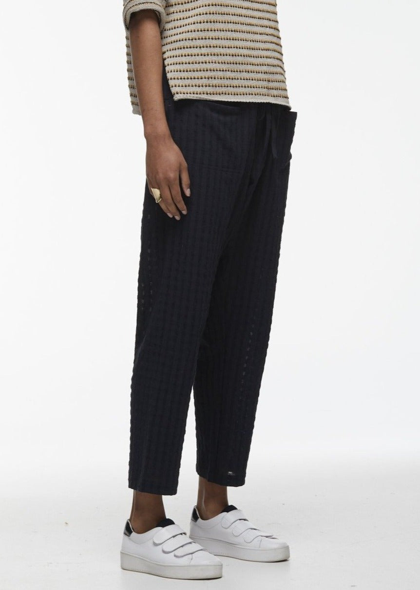 Textured Cotton Pants