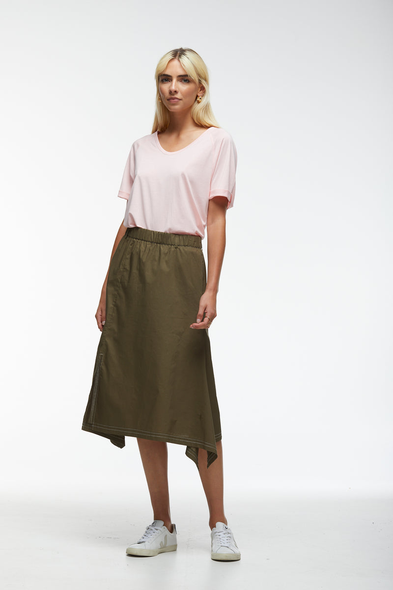 Polished Cotton Skirt